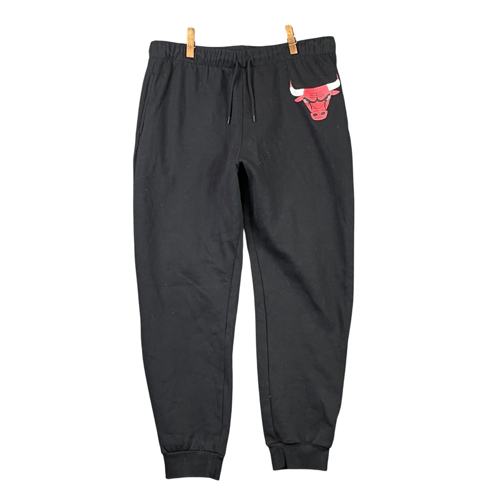 Hybrid Apparel Chicago Bulls Joggers Mens XXL Black NBA Sweatpants Fleece Logo